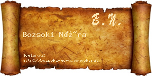 Bozsoki Nóra névjegykártya